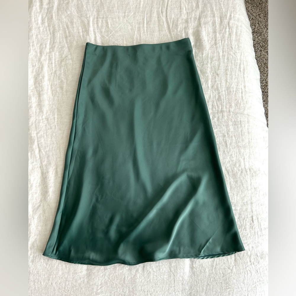 NWT Rachel Zoe Satin Midi Skirt